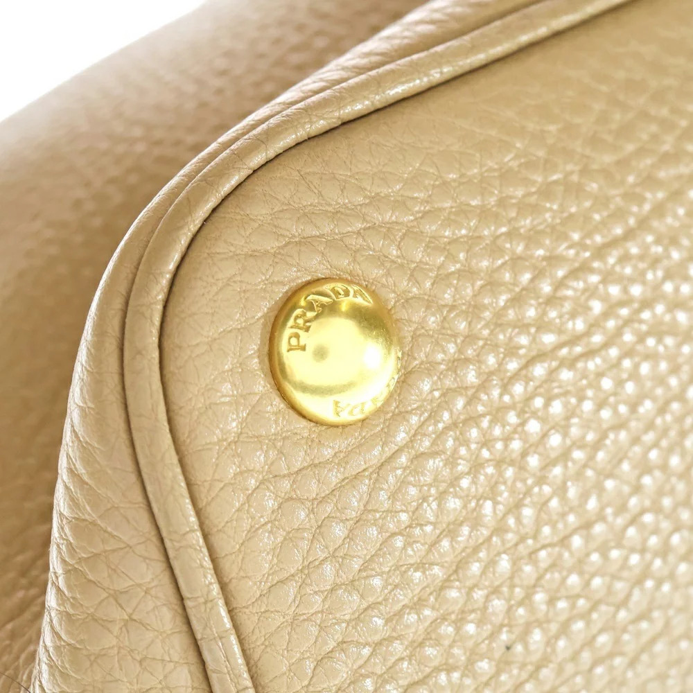 PRADA Vitello Daino Leather Hand Tote Bag Beige - Picture 5 of 6
